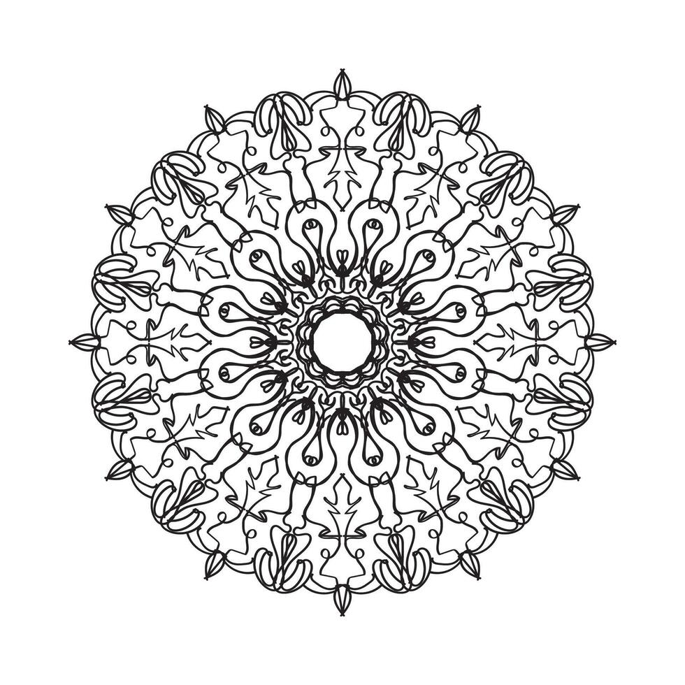 Beautiful vector hand drawn indian ornament mandala on background style.