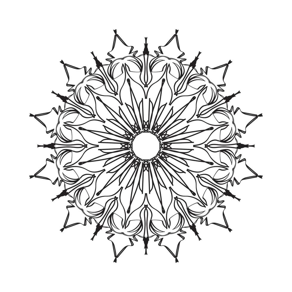 Beautiful vector hand drawn indian ornament mandala on background style.