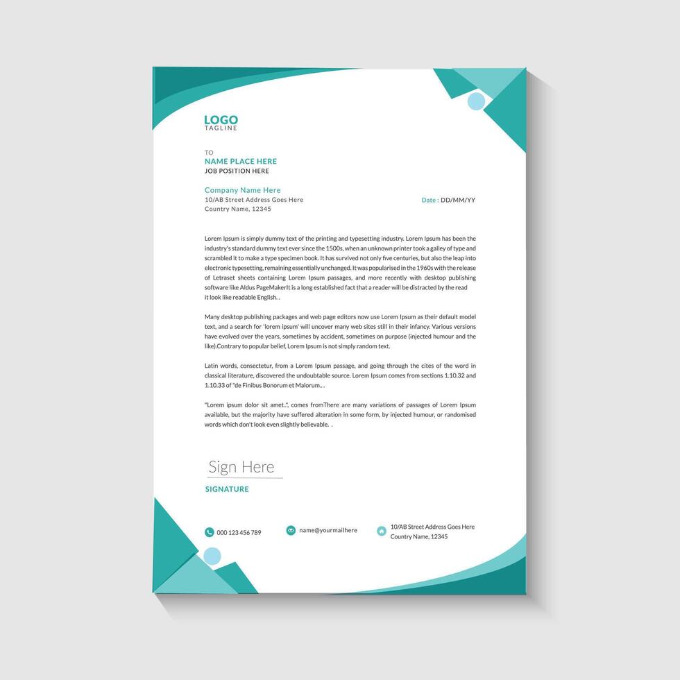 Modern letterhead design vector