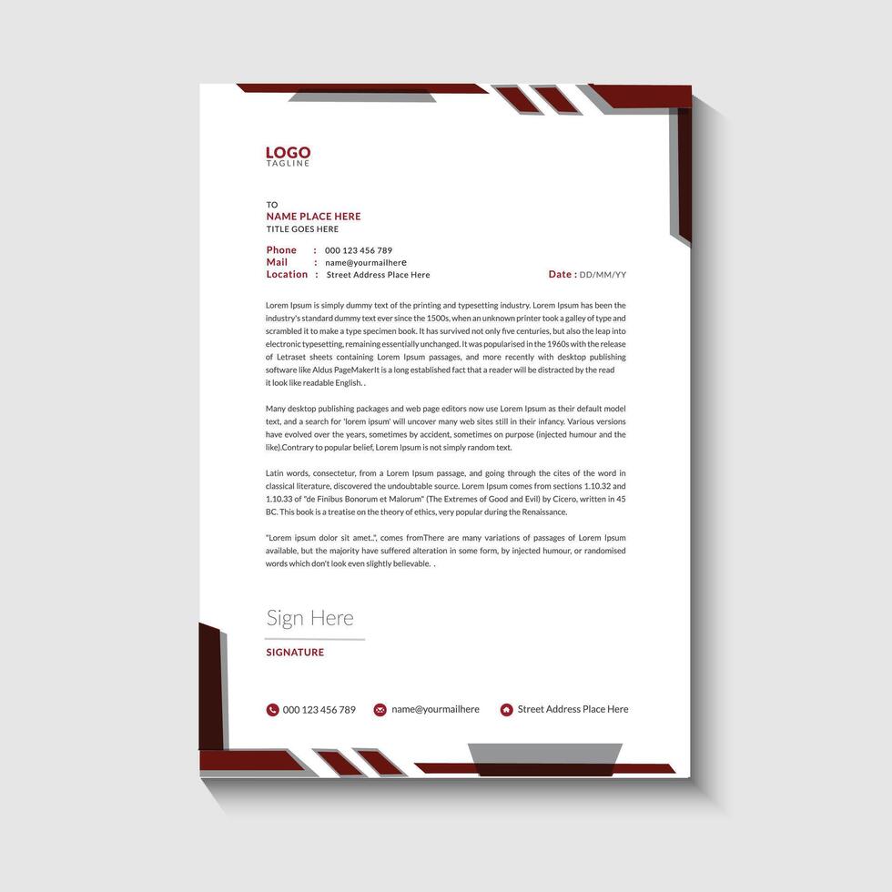 Modern letterhead design vector