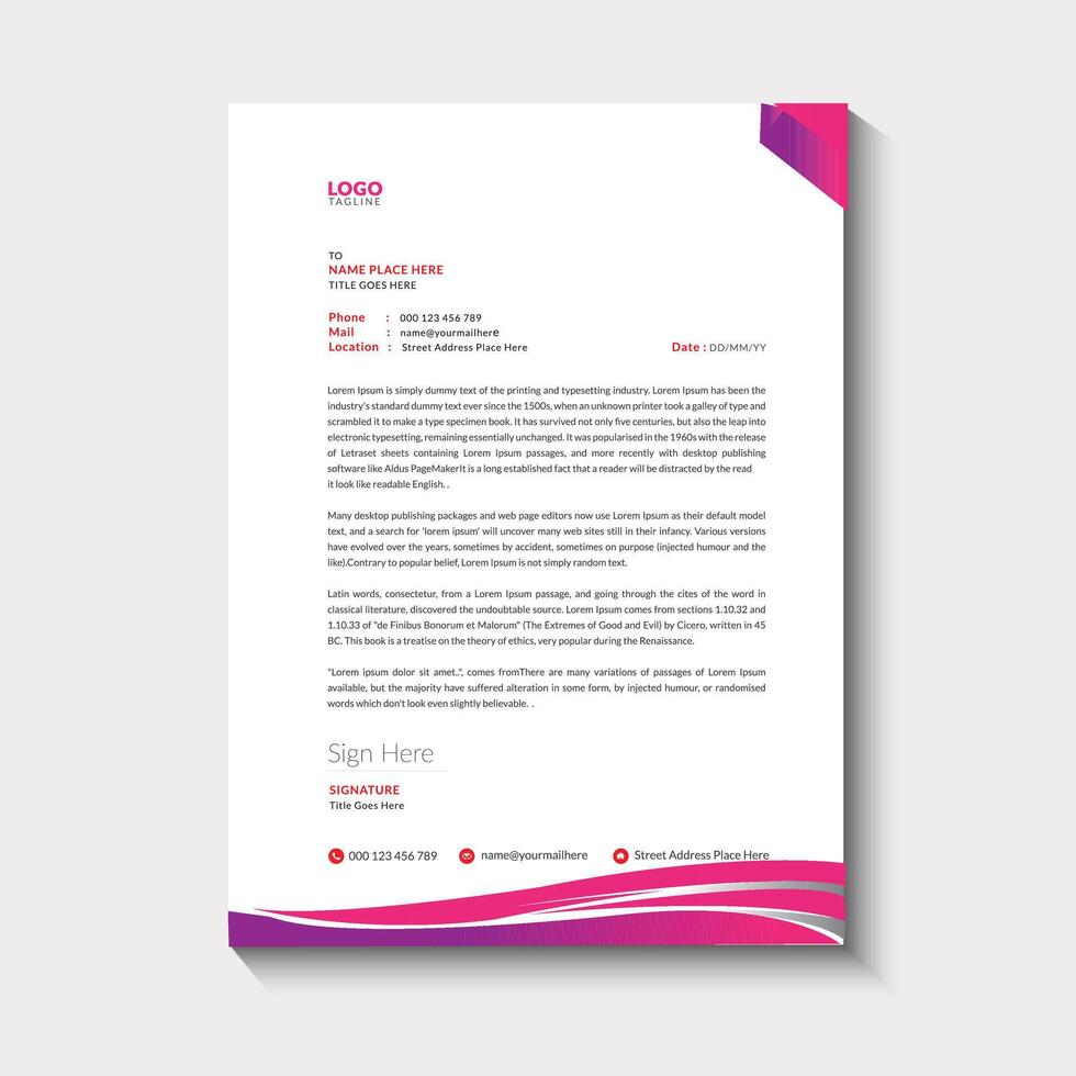 Modern letterhead design vector