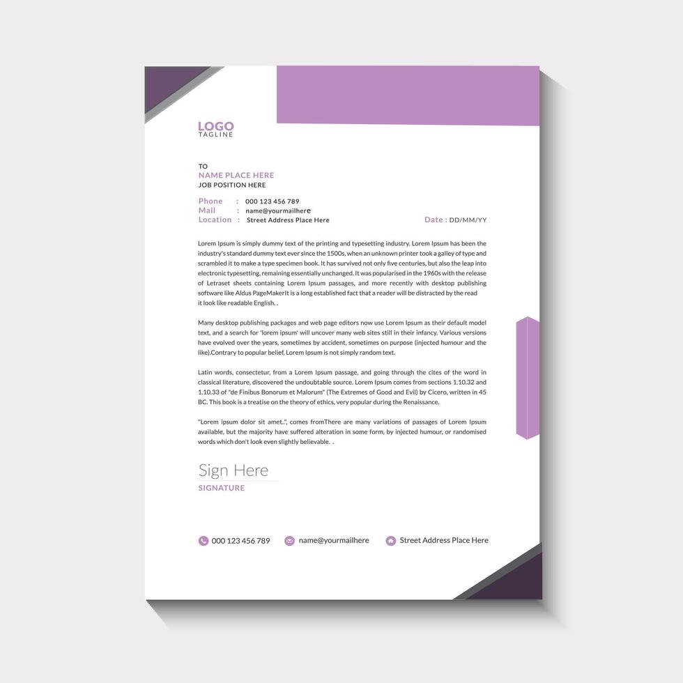 Modern letterhead design vector