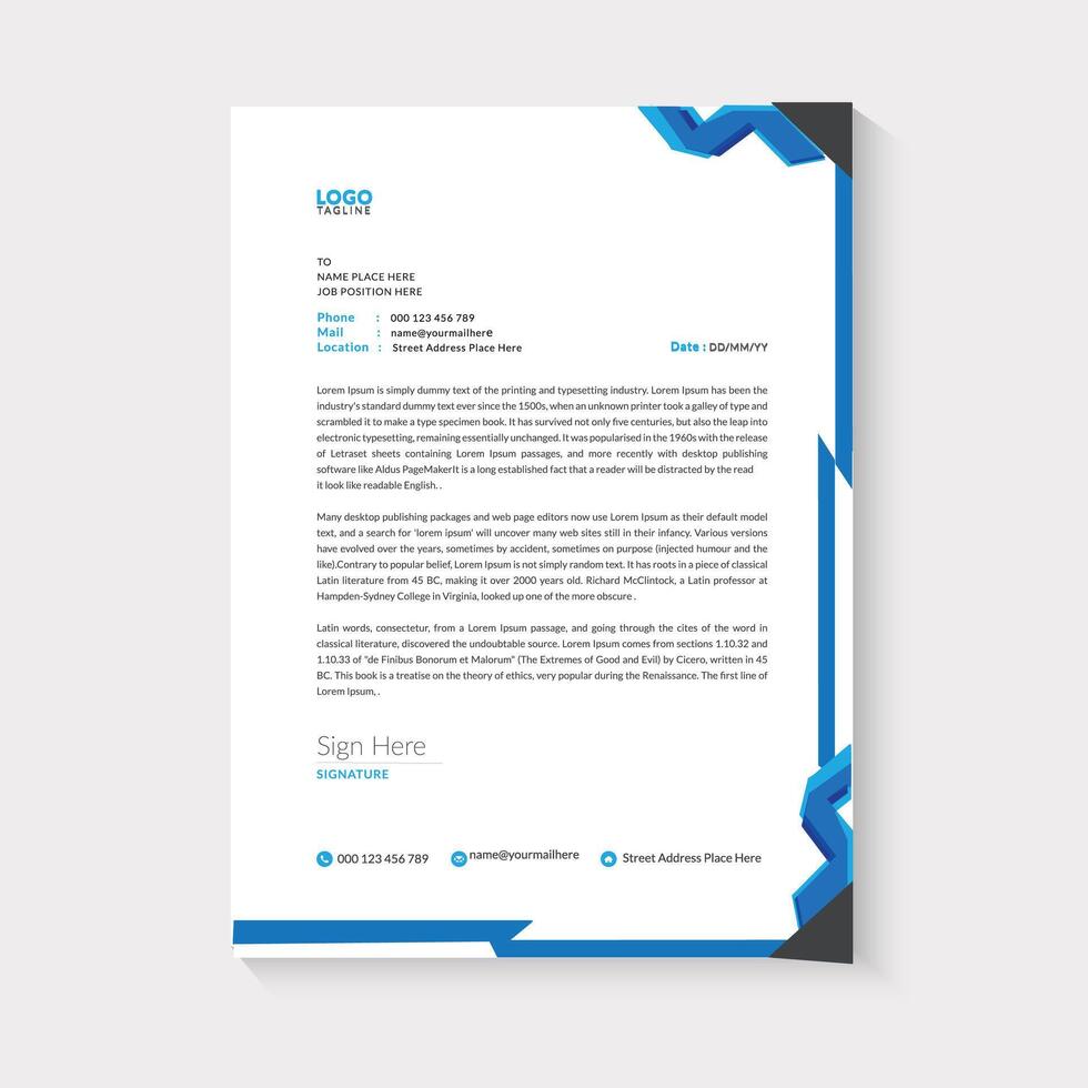 Modern letterhead design vector