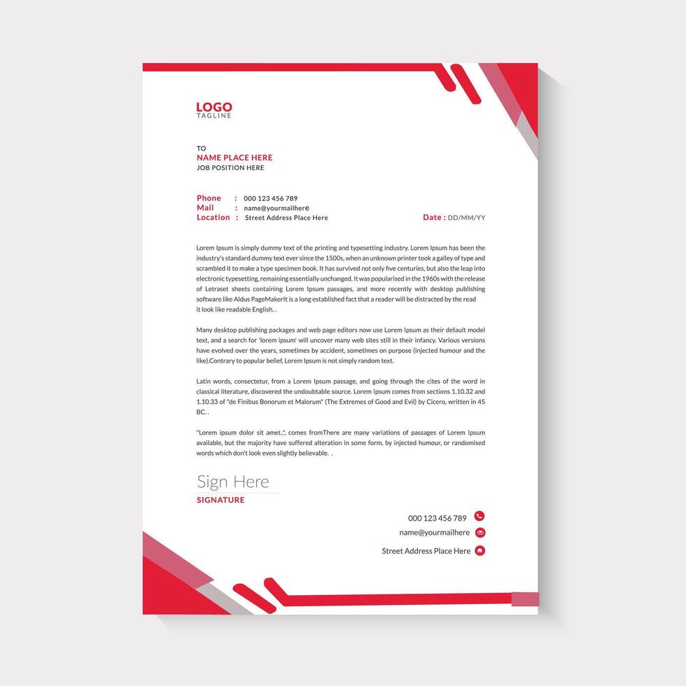 Modern letterhead design vector