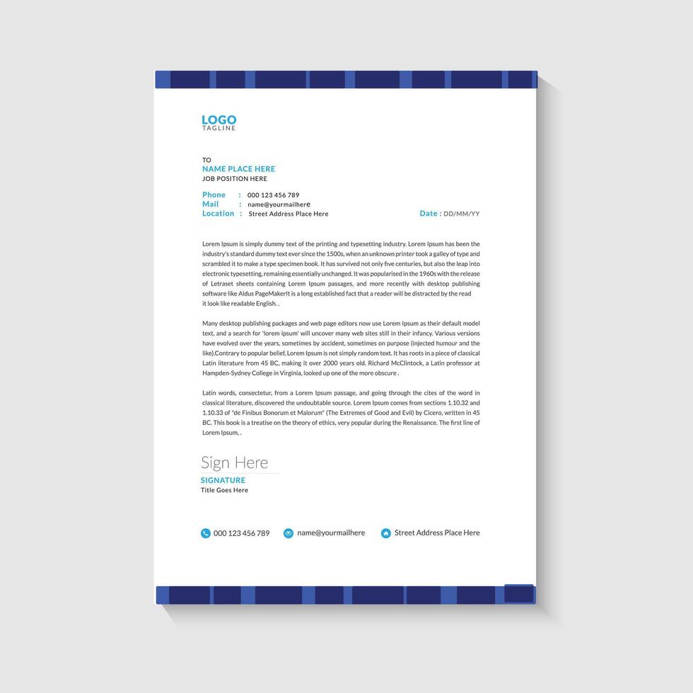 Modern letterhead design vector