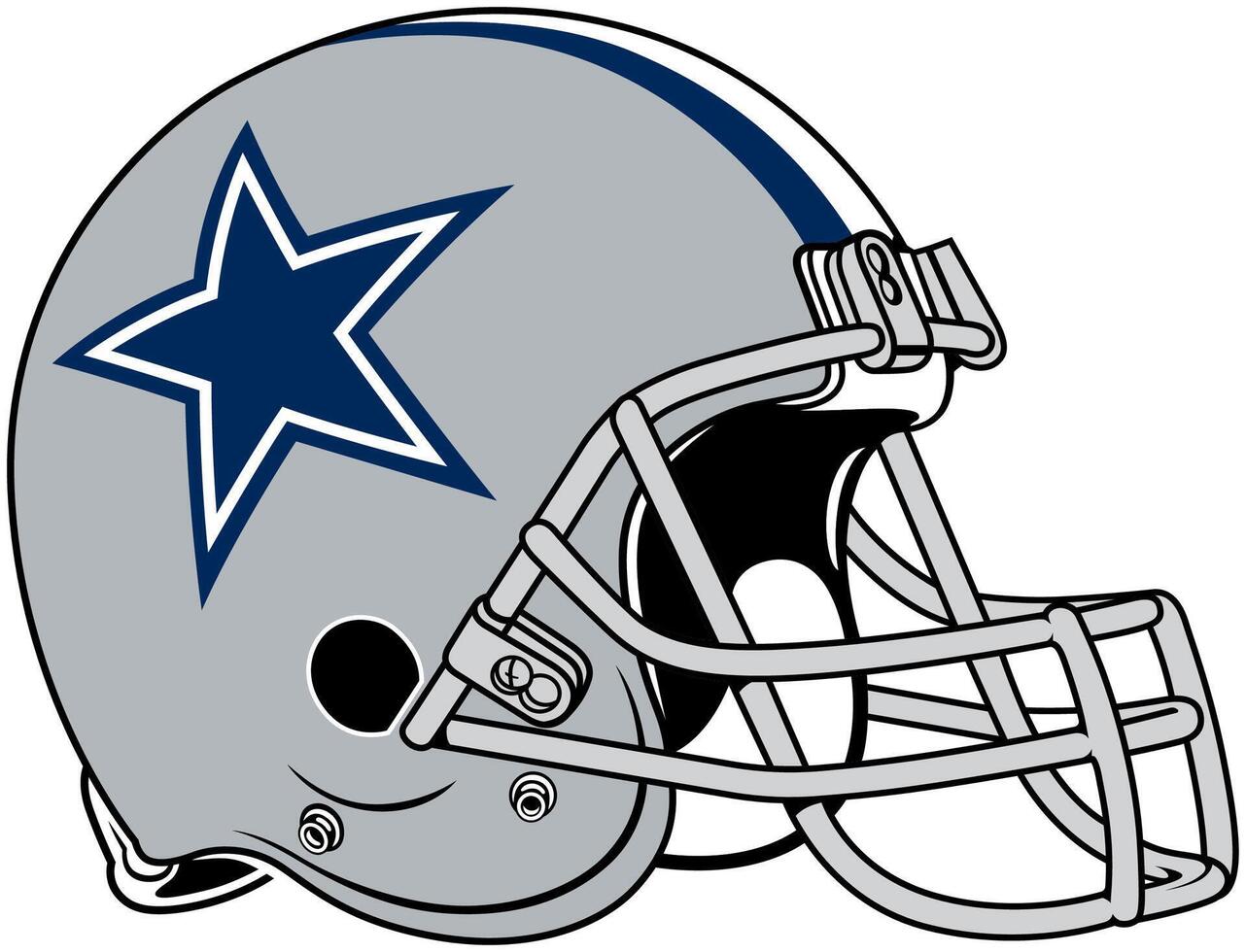 The gray helmet of the Dallas Cowboys American football team vector