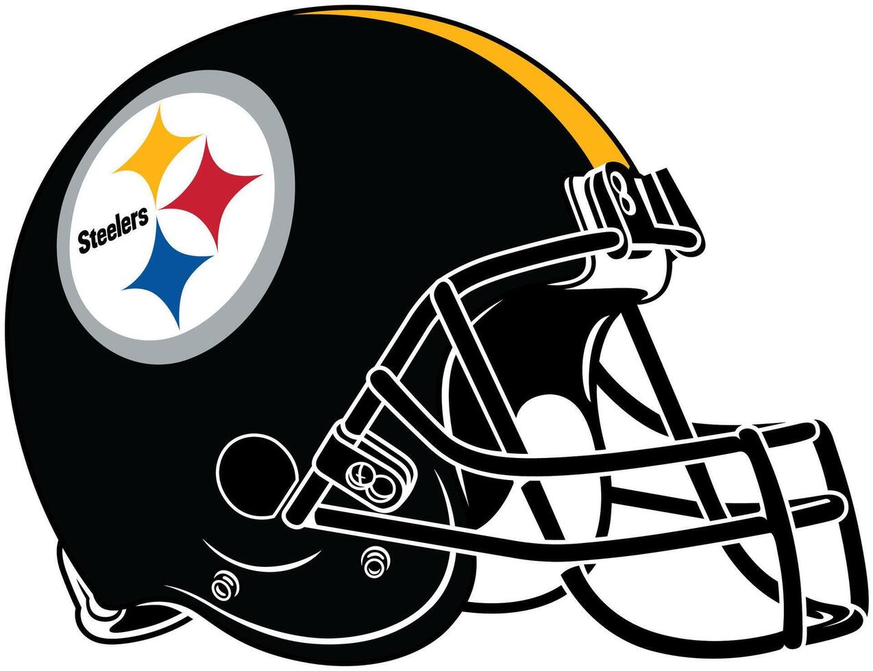 el negro casco de el Pittsburgh acereros americano fútbol americano equipo vector