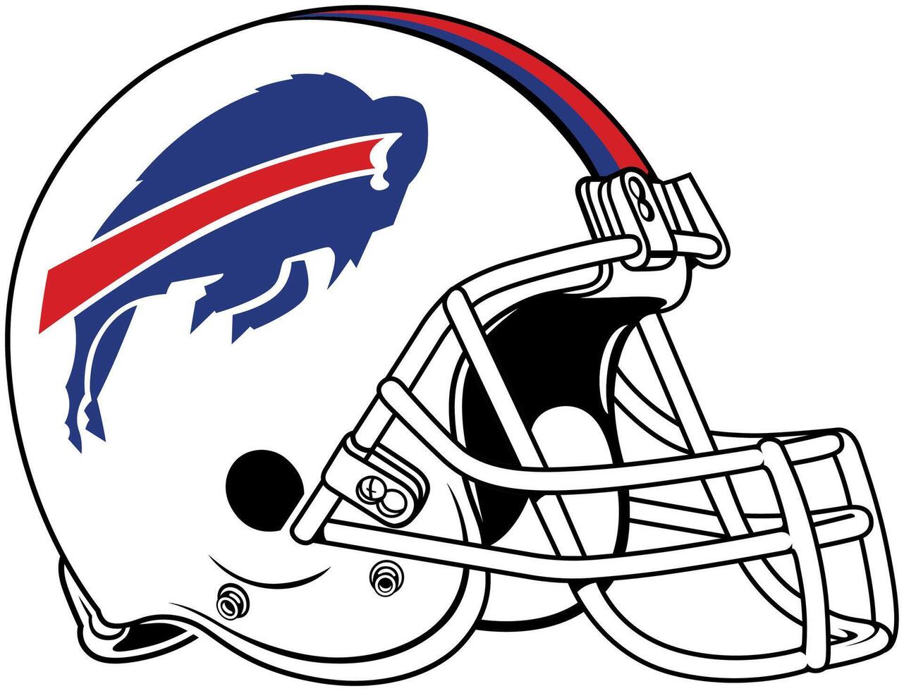 The white helmet of the Buffalo Bills American football team vector