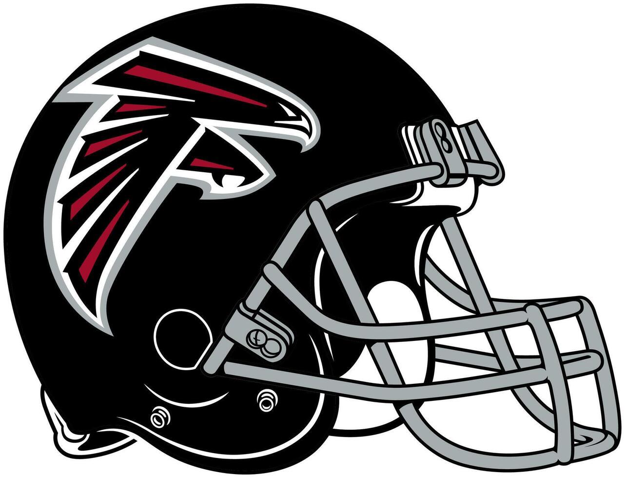 The black helmet of the Atlanta Falcons American football team vector