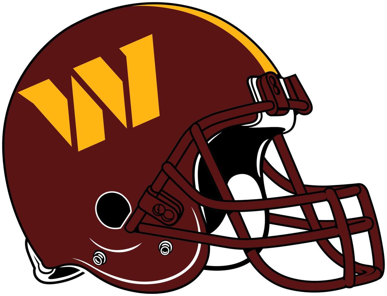 The brown helmet of the Washington Commanders American football team vector