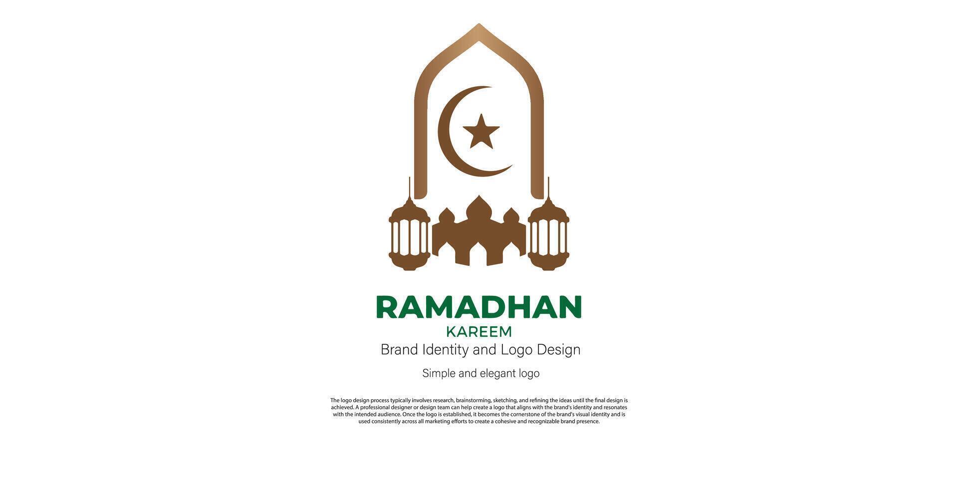 islámico y ramadhan kareem logo diseño para gráfico diseñador y web desarrollador vector