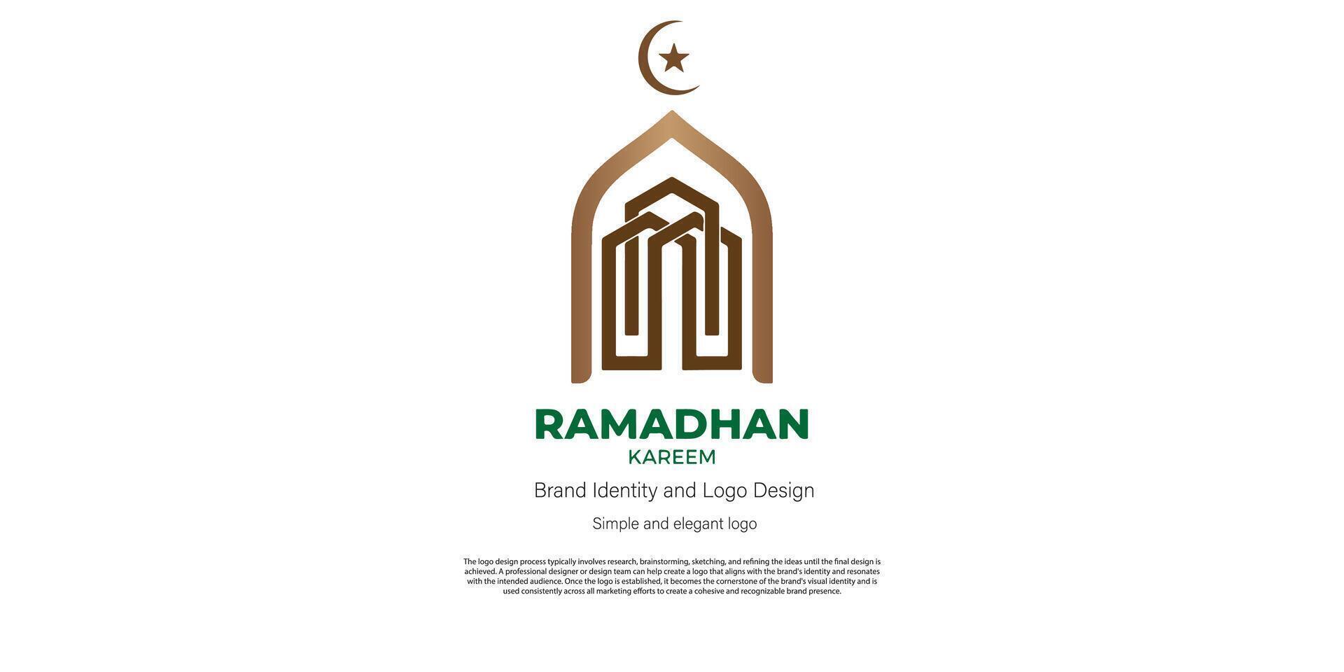 Islamic and ramadhan kareem logo design for graphic designer and web developer vector