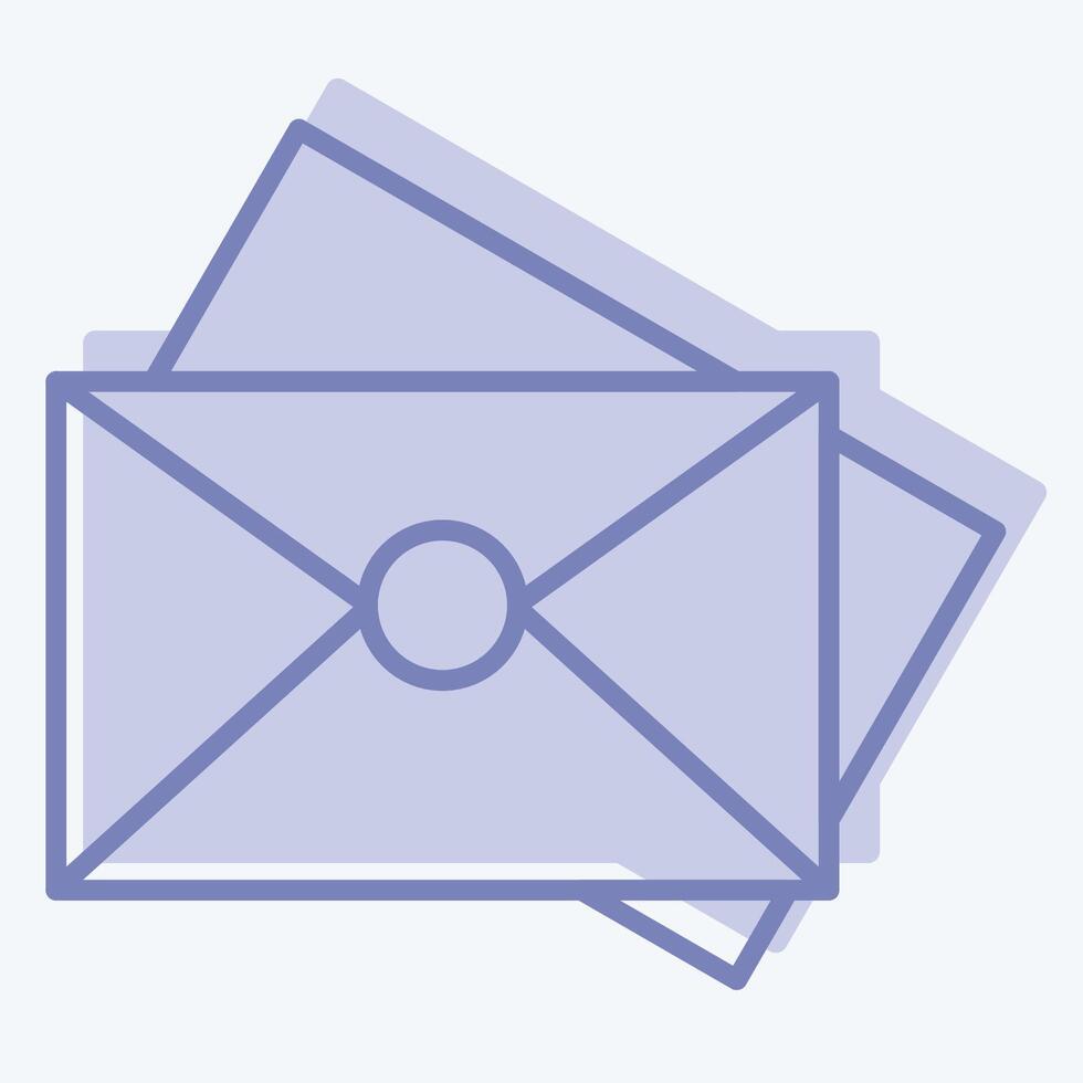 Icon Post. related to Post Office symbol. two tone style. simple design editable. simple illustration vector