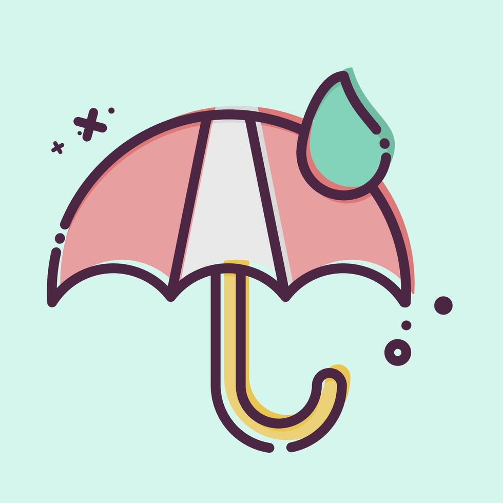 Icon Eco Umbrella. related to Ecology symbol. MBE style. simple design editable. simple illustration vector