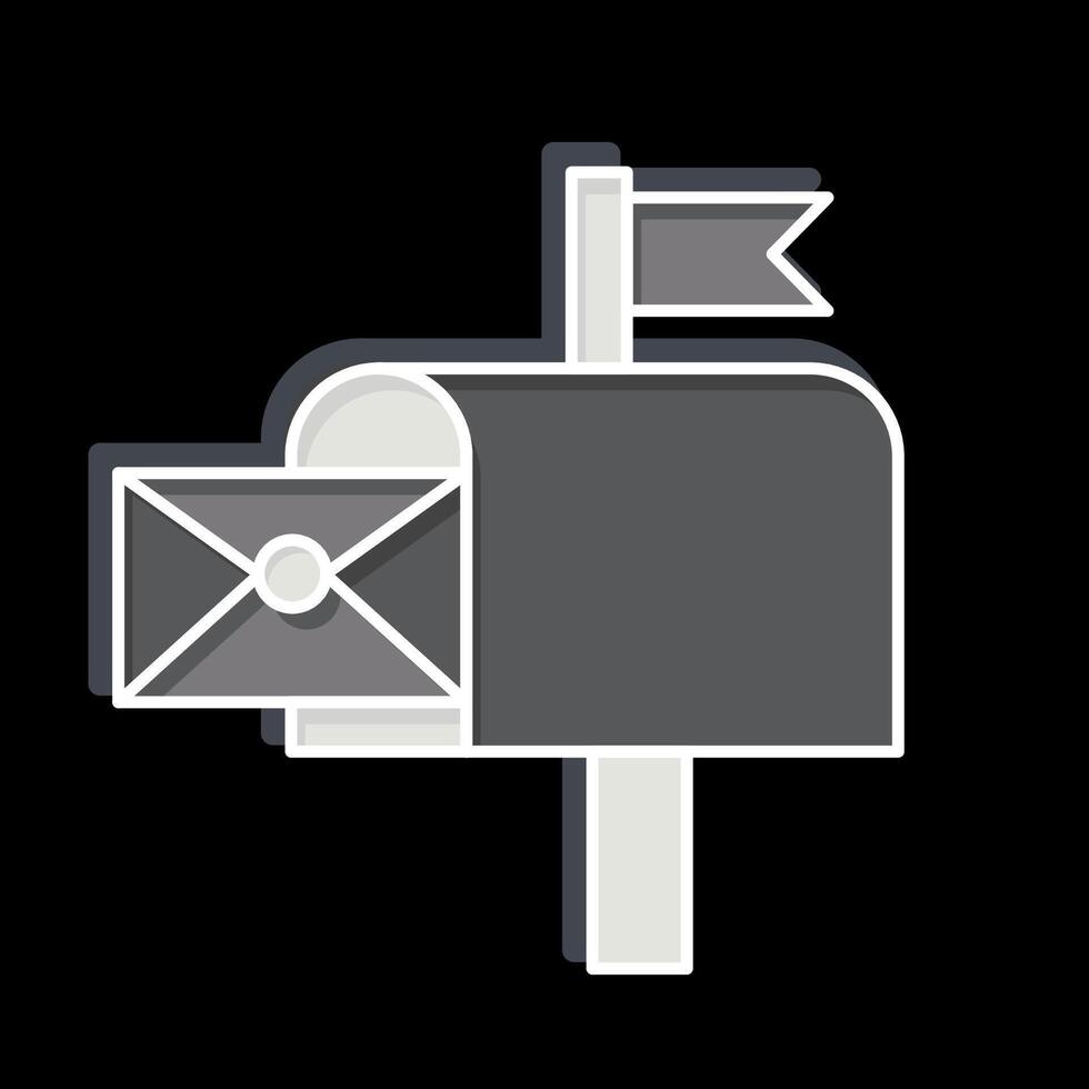 Icon Mail Box. related to Post Office symbol. glossy style. simple design editable. simple illustration vector