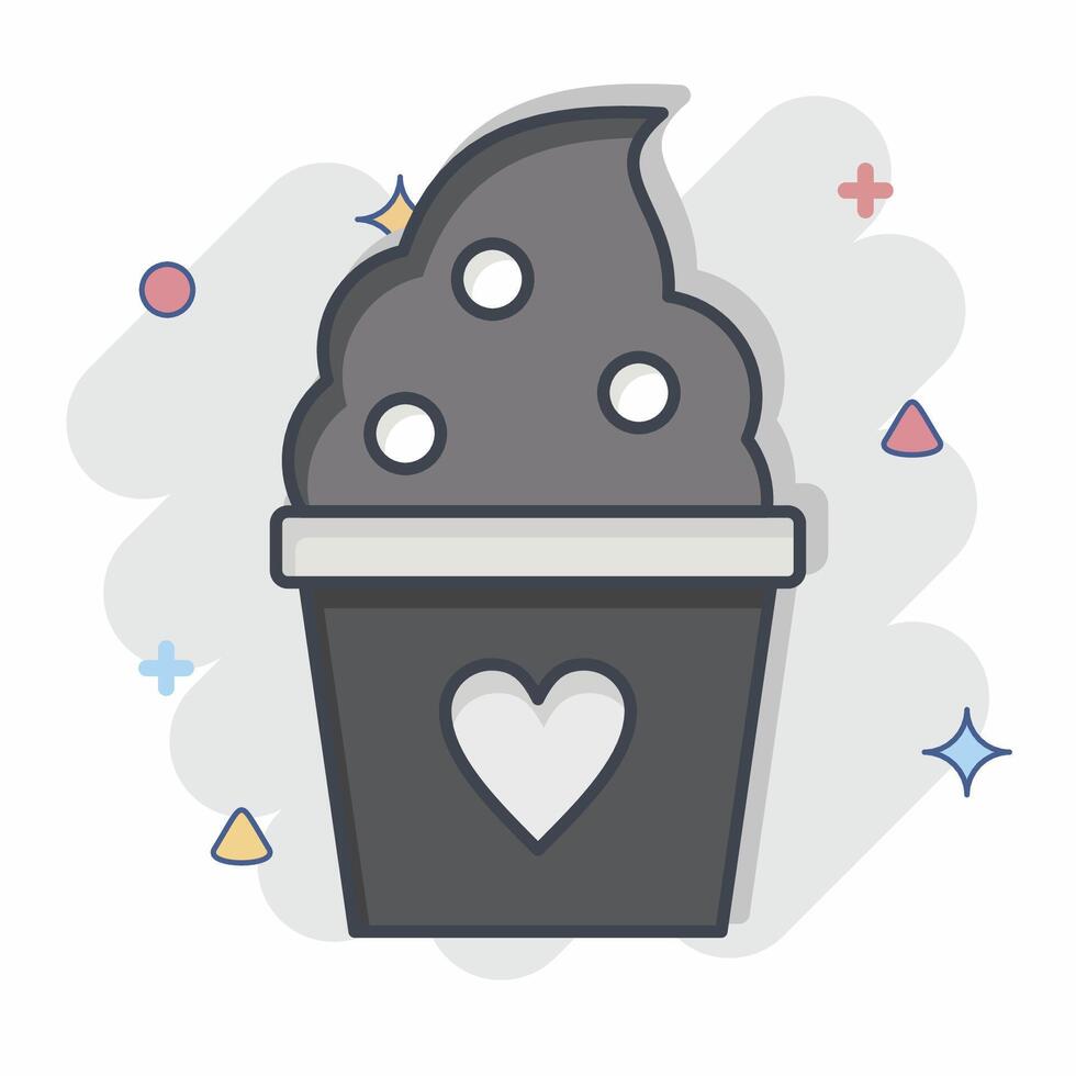 Icon Frozen Yogurt. related to Milk and Drink symbol. comic style. simple design editable. simple illustration vector