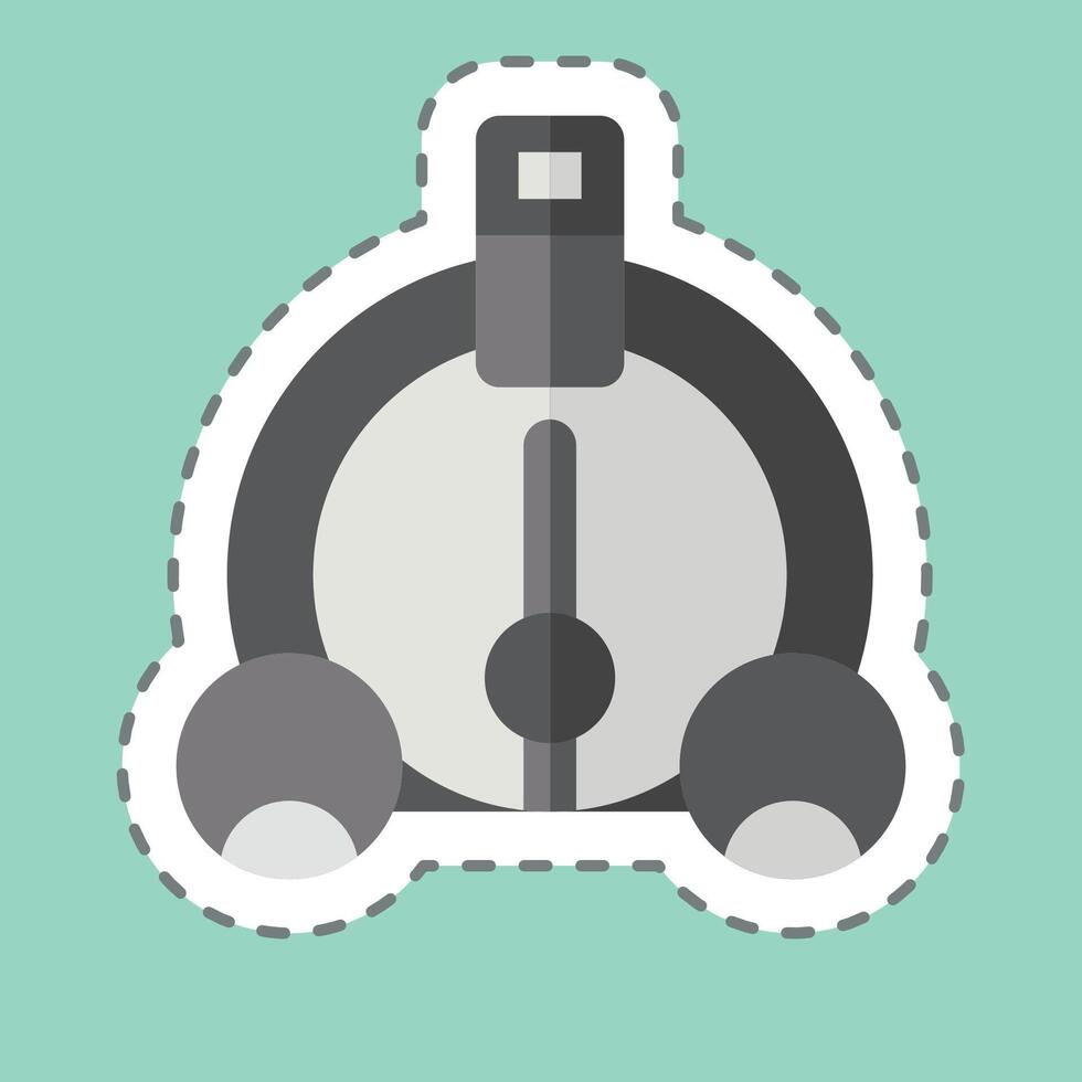 Sticker line cut Fuel Gauge. related to Garage symbol. simple design editable. simple illustration vector