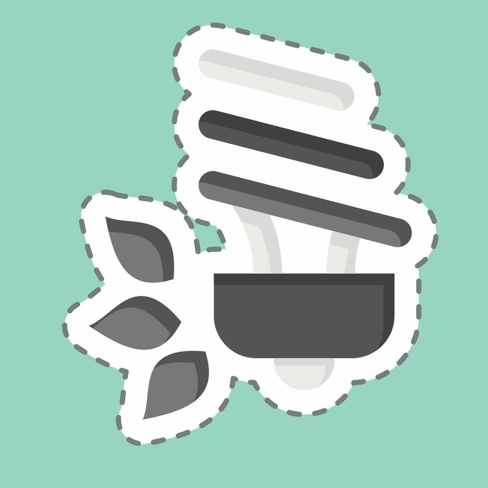 Sticker line cut Icon Green Energy. related to Ecology symbol. simple design editable. simple illustration vector