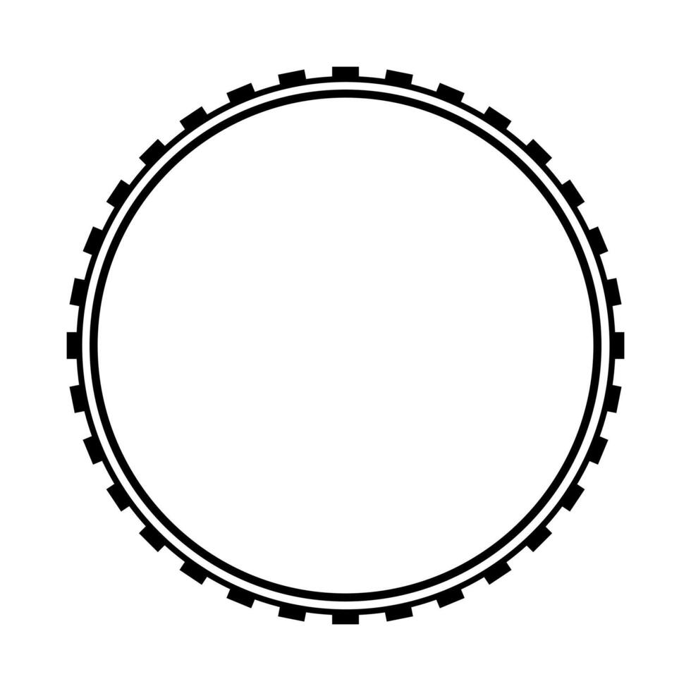 Round geometrical maori border frame design. Simple. Black and white. vector