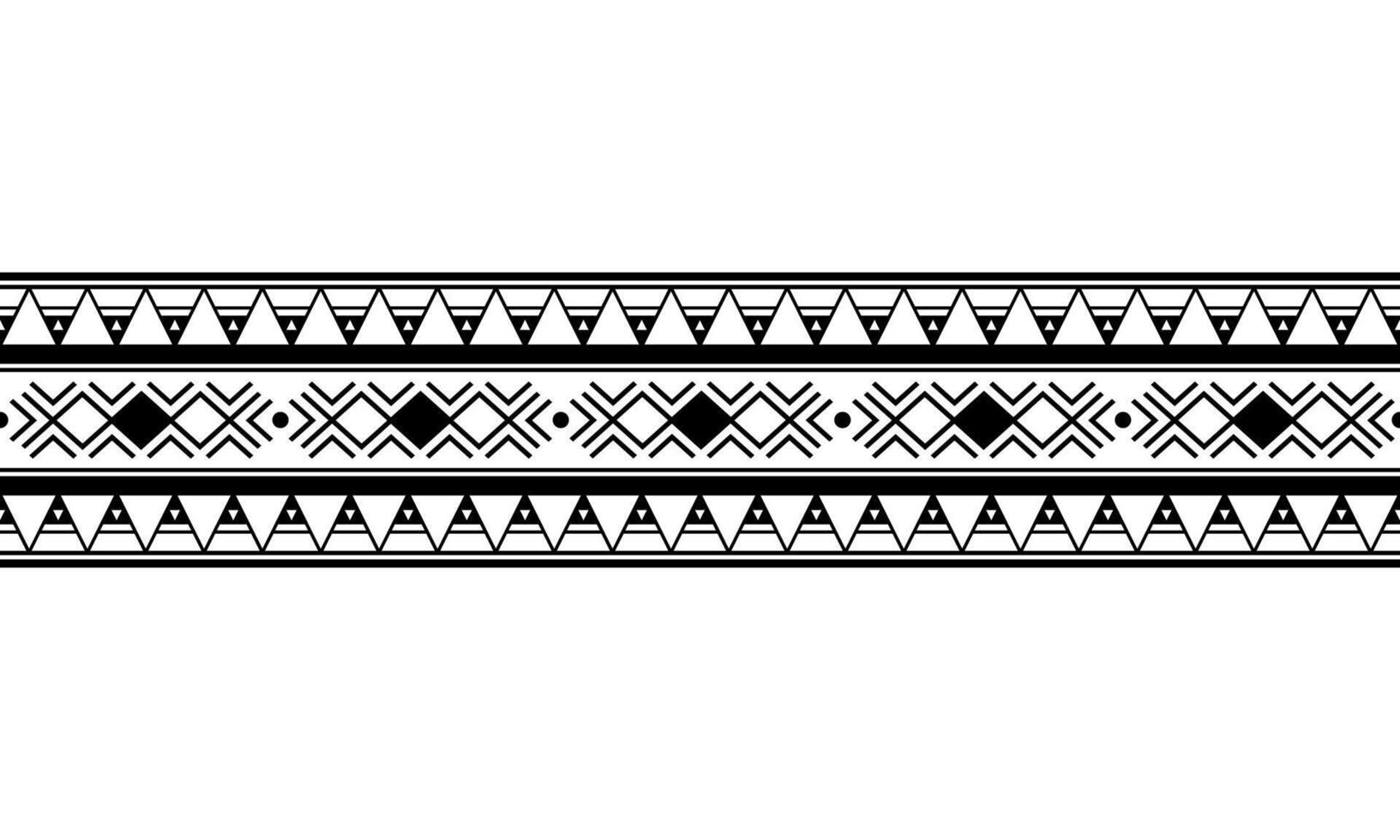 maorí polinesio tatuaje pulsera. tribal manga sin costura modelo vector. samoano frontera tatuaje diseño delantero brazo o pie. brazalete tatuaje tribal. vector