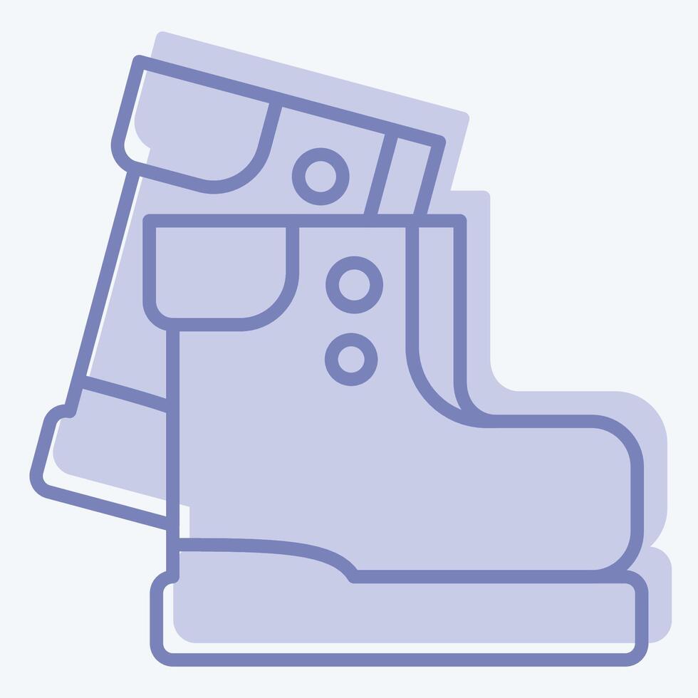 Icon Hiking. related to Leisure and Travel symbol. two tone style. simple design illustration. vector