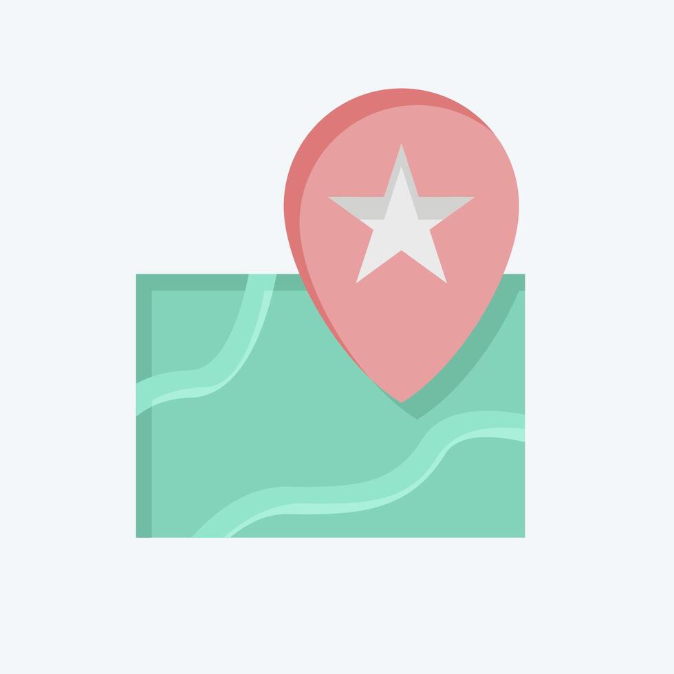 Icon Map 2. related to Leisure and Travel symbol. flat style. simple design illustration. vector