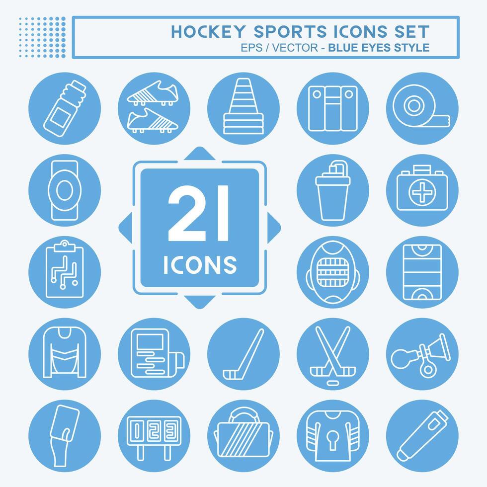 Icon Set Hockey Sports. related to Sport symbol. blue eyes style. simple design editable vector