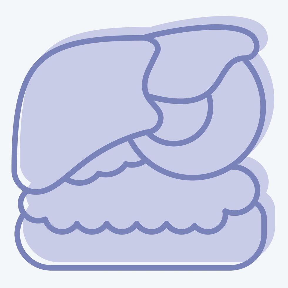 Icon Liver. related to Human Organ symbol. two tone style. simple design editable. simple illustration vector