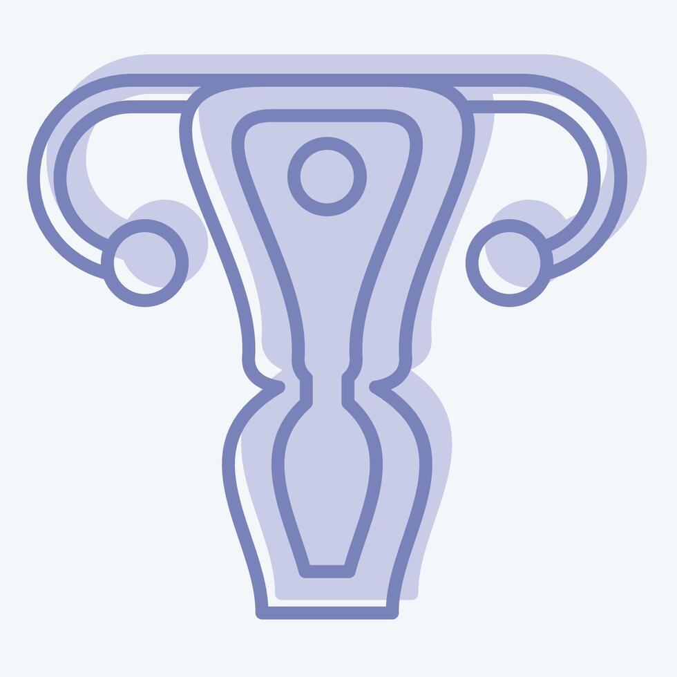 Icon Uterus. related to Human Organ symbol. two tone style. simple design editable. simple illustration vector