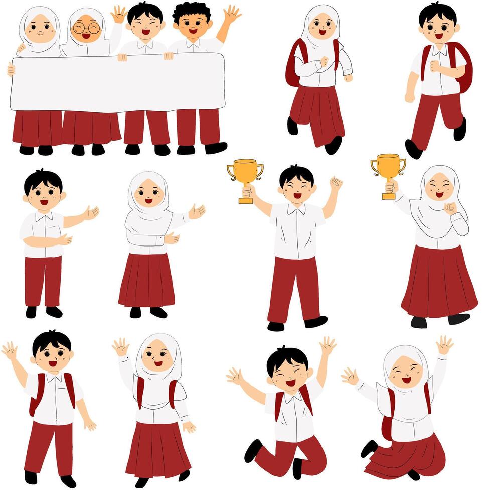 Children in elementary school vector