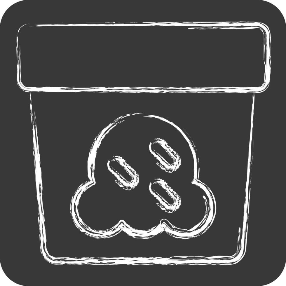 Icon Ice Cream 2. related to Milk and Drink symbol. chalk Style. simple design editable. simple illustration vector