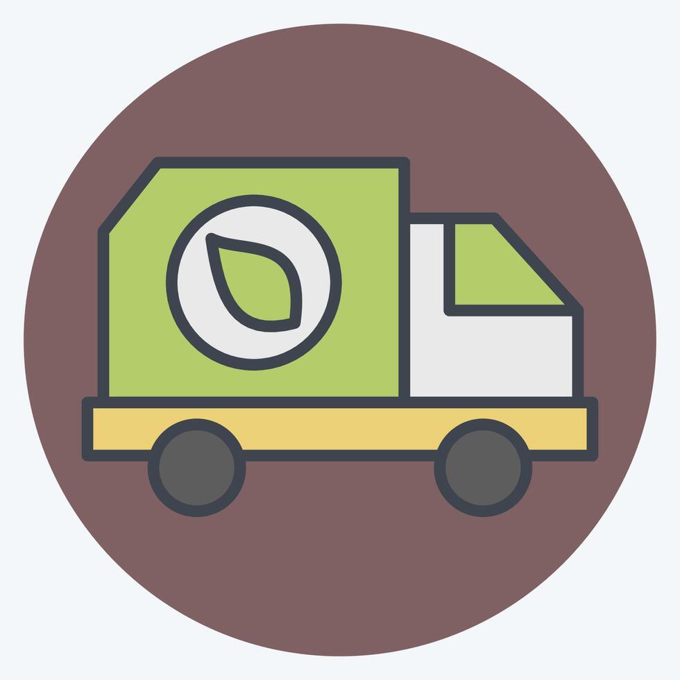 Icon Coal Delivery. related to Ecology symbol. color mate style. simple design editable. simple illustration vector