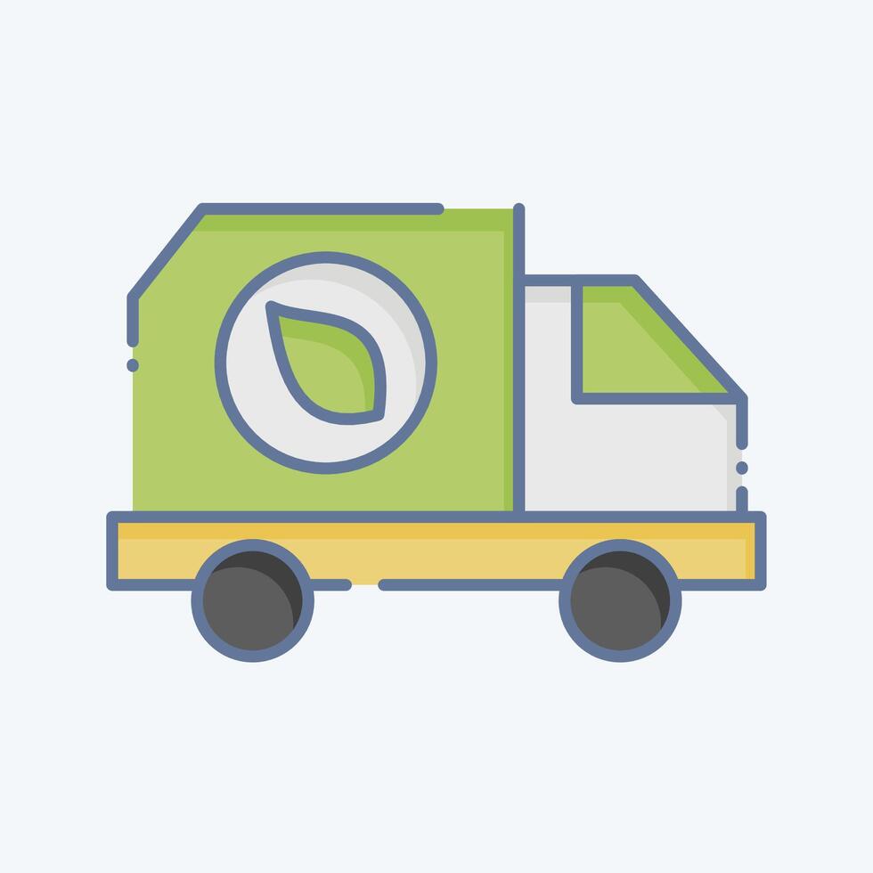 Icon Coal Delivery. related to Ecology symbol. doodle style. simple design editable. simple illustration vector