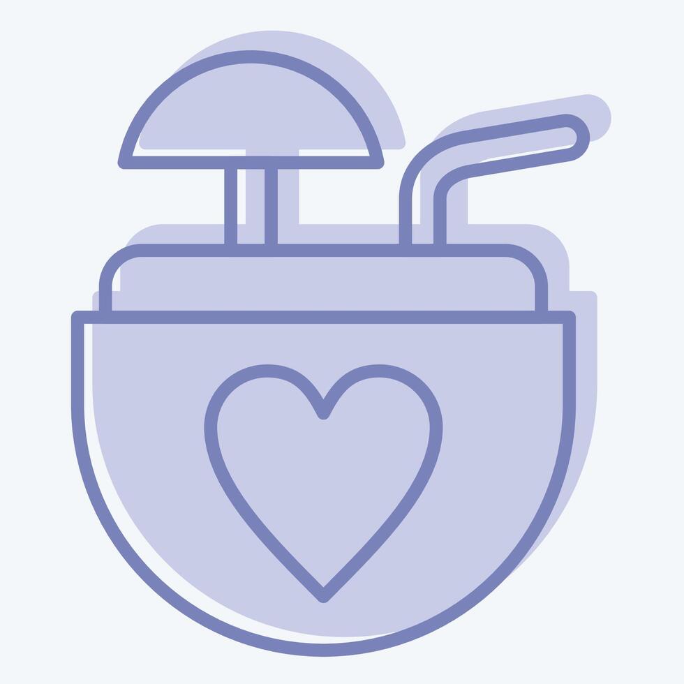 Icon Coconut. related to Milk and Drink symbol. two tone style. simple design editable. simple illustration vector