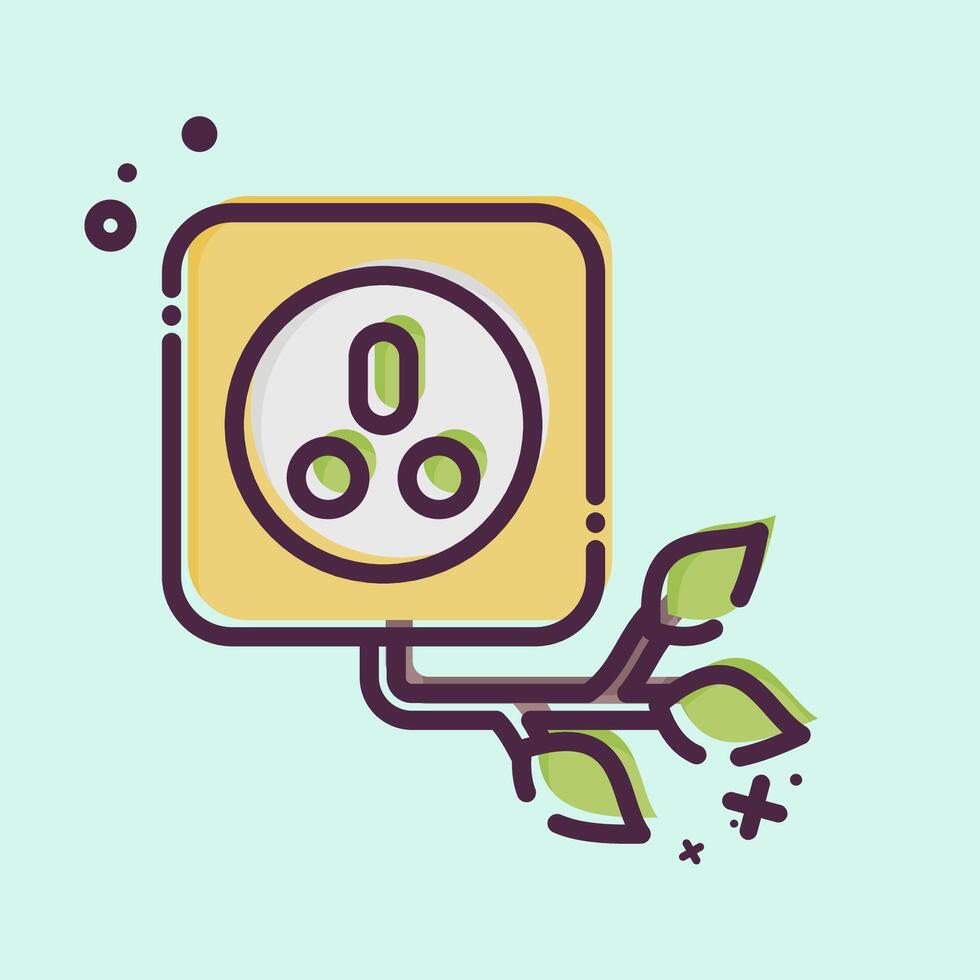 Icon Eco Socket. related to Ecology symbol. MBE style. simple design editable. simple illustration vector