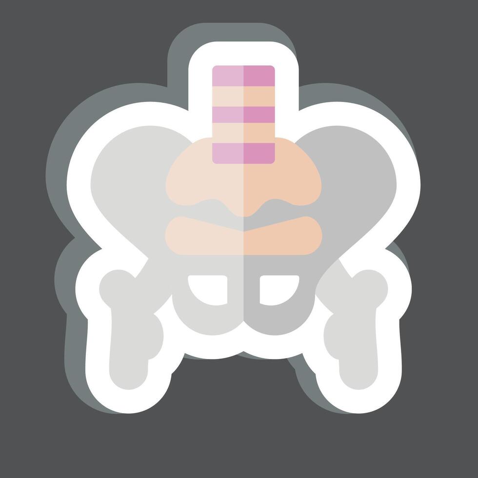 Sticker Pelvis. related to Human Organ symbol. simple design editable. simple illustration vector