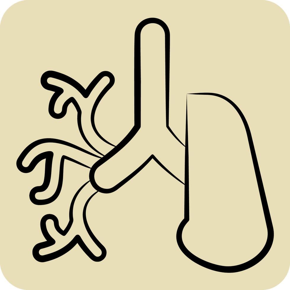 Icon Bronchus. related to Human Organ symbol. hand drawn style. simple design editable. simple illustration vector
