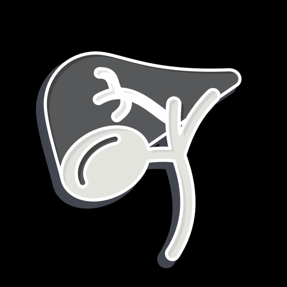 Icon Gallbladder. related to Human Organ symbol. glossy style. simple design editable. simple illustration vector