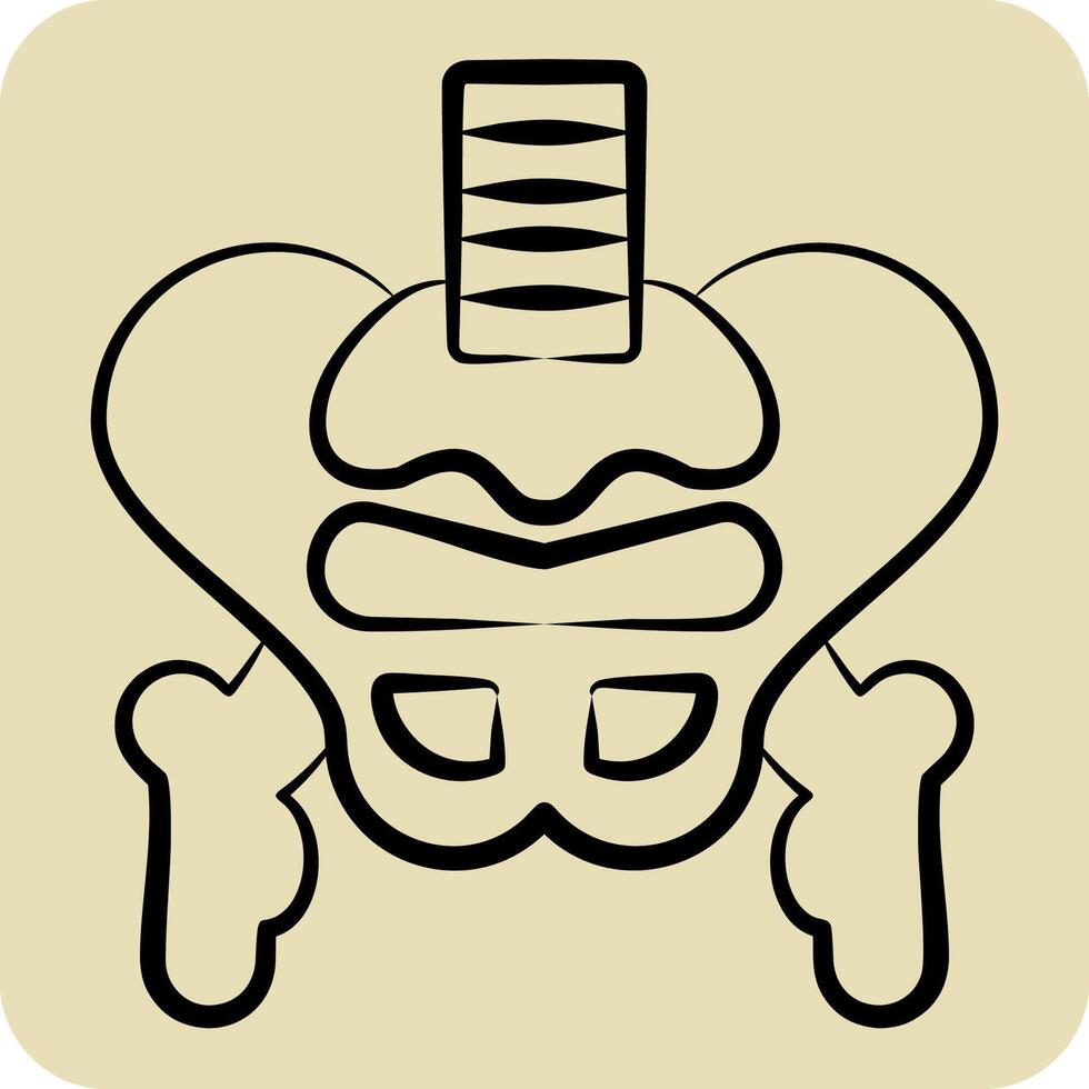 Icon Pelvis. related to Human Organ symbol. hand drawn style. simple design editable. simple illustration vector