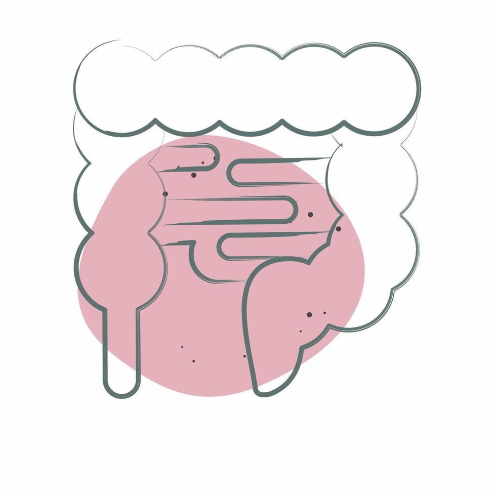 Icon Intestine. related to Human Organ symbol. Color Spot Style. simple design editable. simple illustration vector