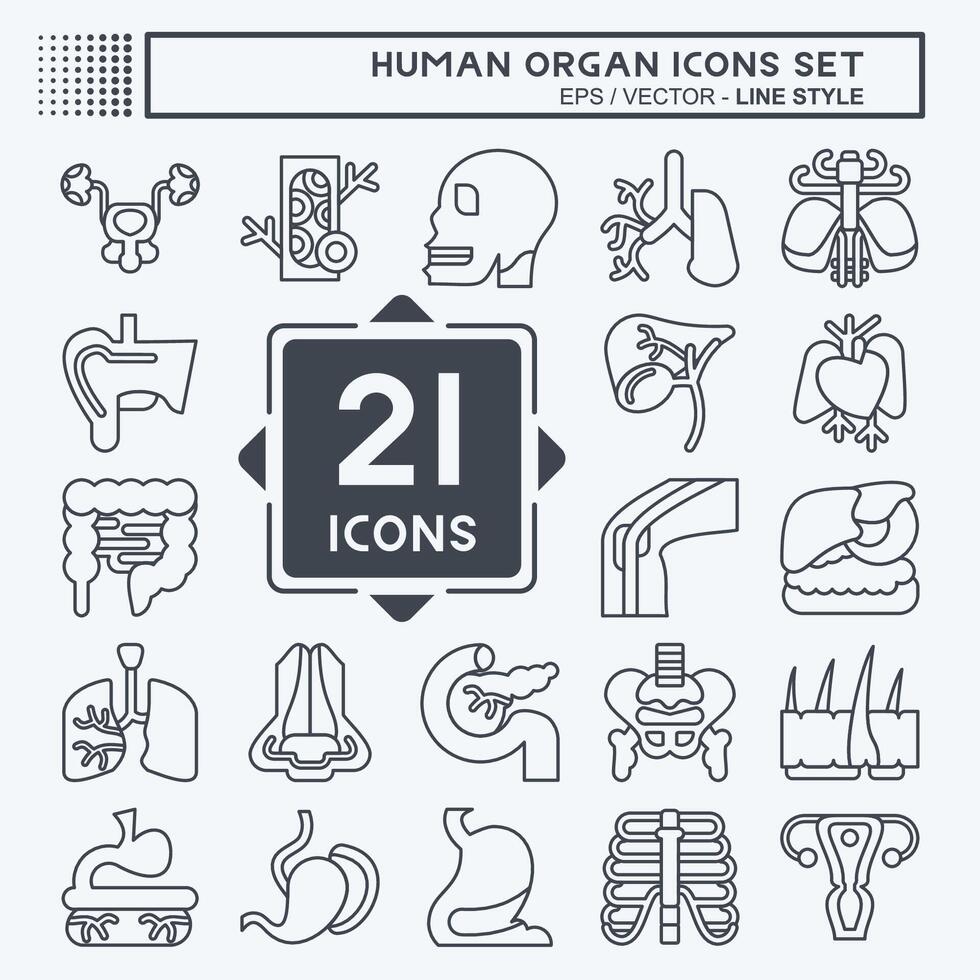 Icon Set Human Organ. related to Education symbol. line style. simple design editable. simple illustration vector