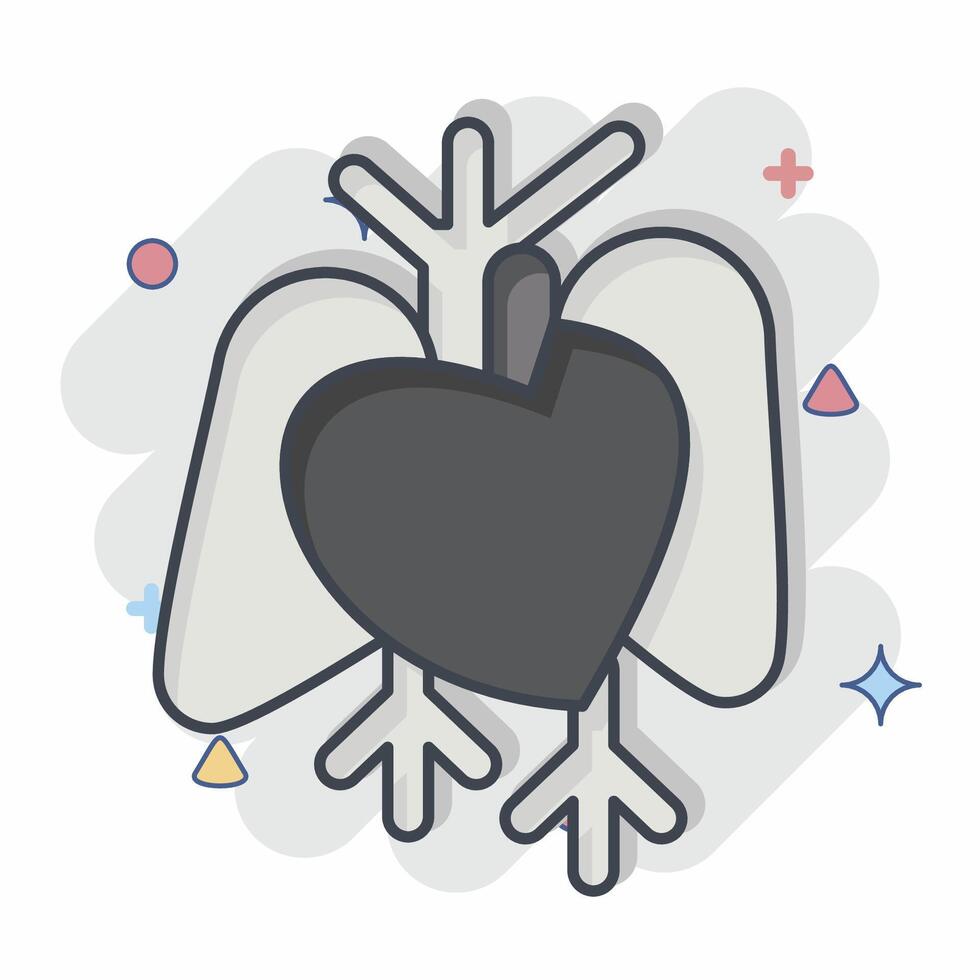 Icon Heart. related to Human Organ symbol. comic style. simple design editable. simple illustration vector