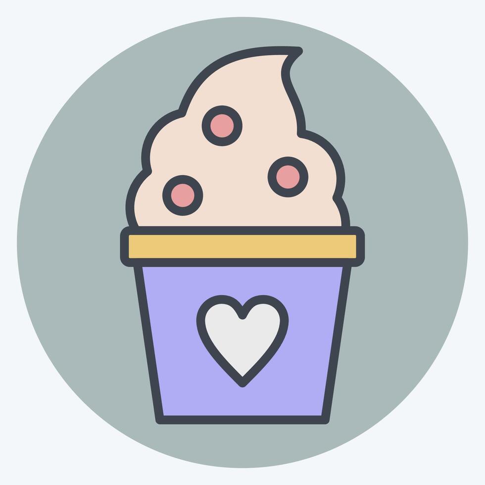 Icon Frozen Yogurt. related to Milk and Drink symbol. color mate style. simple design editable. simple illustration vector