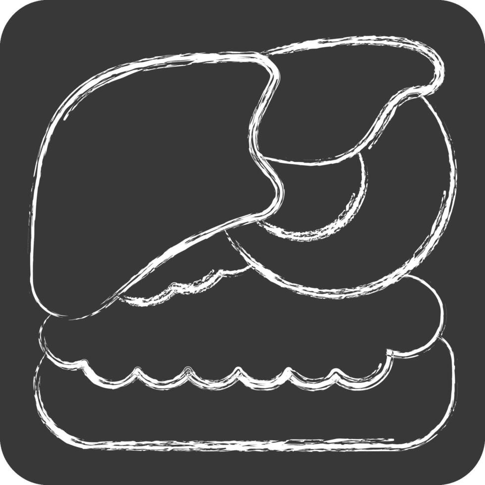 Icon Liver. related to Human Organ symbol. chalk Style. simple design editable. simple illustration vector