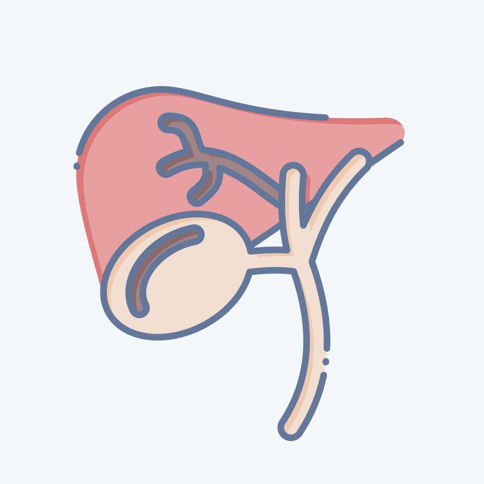 Icon Gallbladder. related to Human Organ symbol. doodle style. simple design editable. simple illustration vector