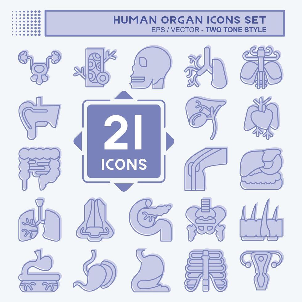 Icon Set Human Organ. related to Education symbol. two tone style. simple design editable. simple illustration vector