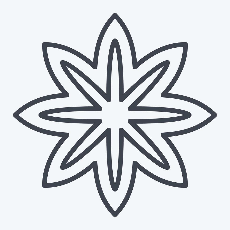 Icon Star Anise. related to Spice symbol. line style. simple design editable. simple illustration vector