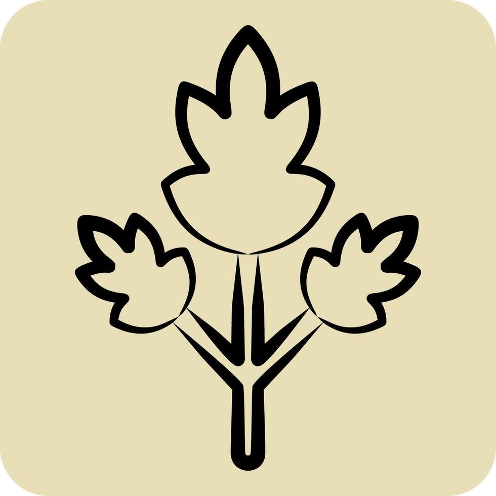 Icon Parsley. related to Spice symbol. hand drawn style. simple design editable. simple illustration vector