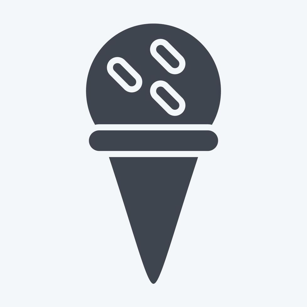Icon Ice Cream Cone. related to Milk and Drink symbol. glyph style. simple design editable. simple illustration vector