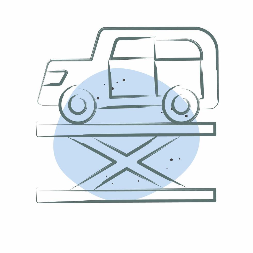 Icon Car Jack. related to Garage symbol. Color Spot Style. simple design editable. simple illustration vector